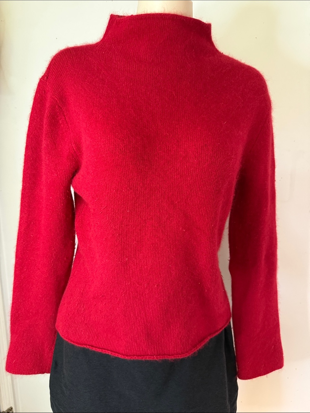 Red Women’s Mock Neck Sweater